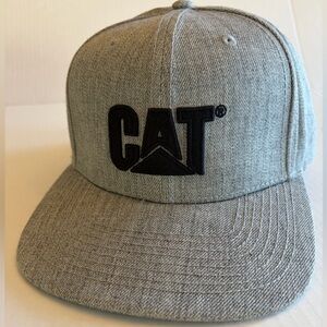 CAT Grey Embroidered Logo Snapback Hat